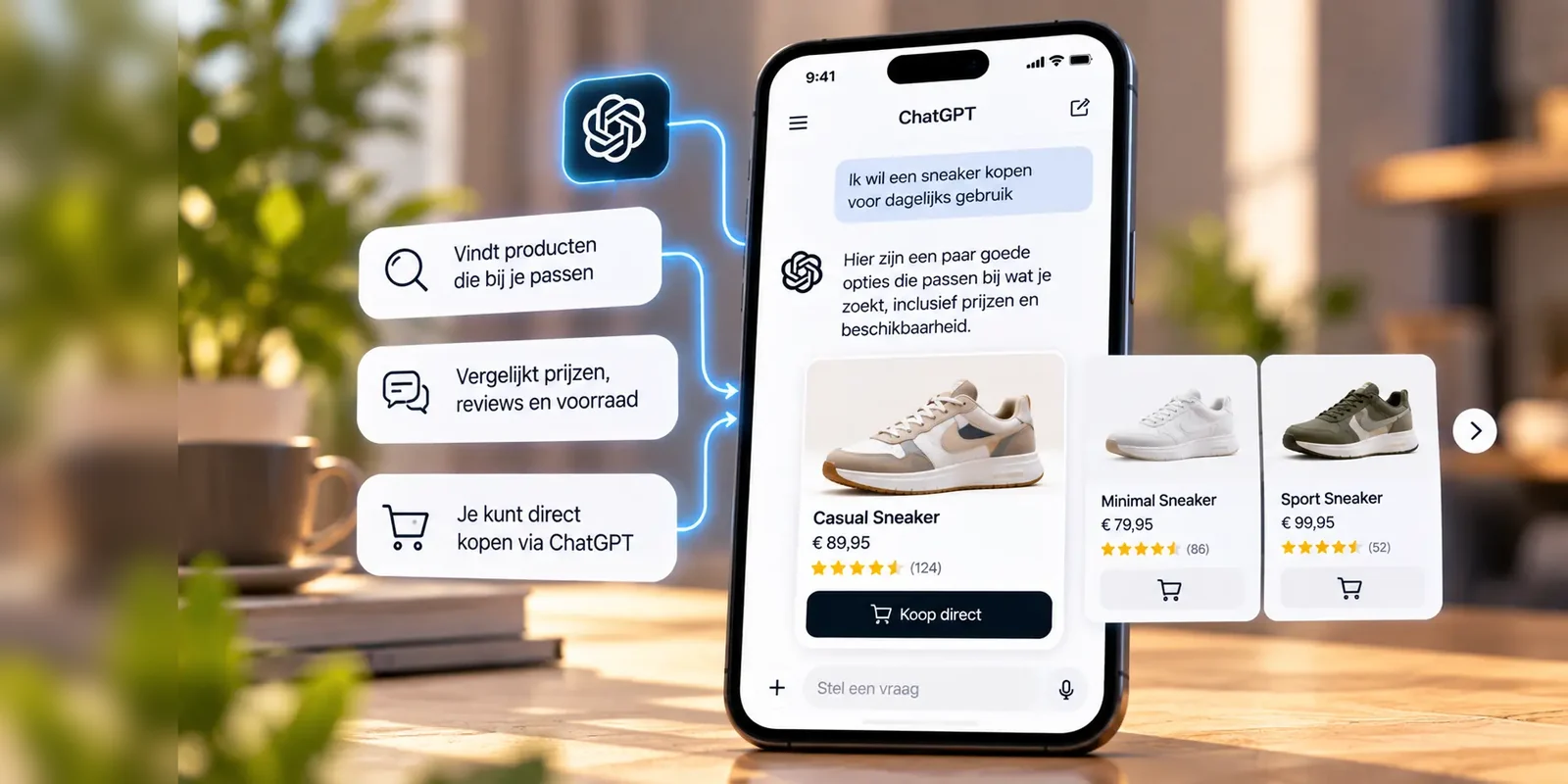 Agentic commerce: een AI-agent vergelijkt producten en koopt namens de klant in een webshop